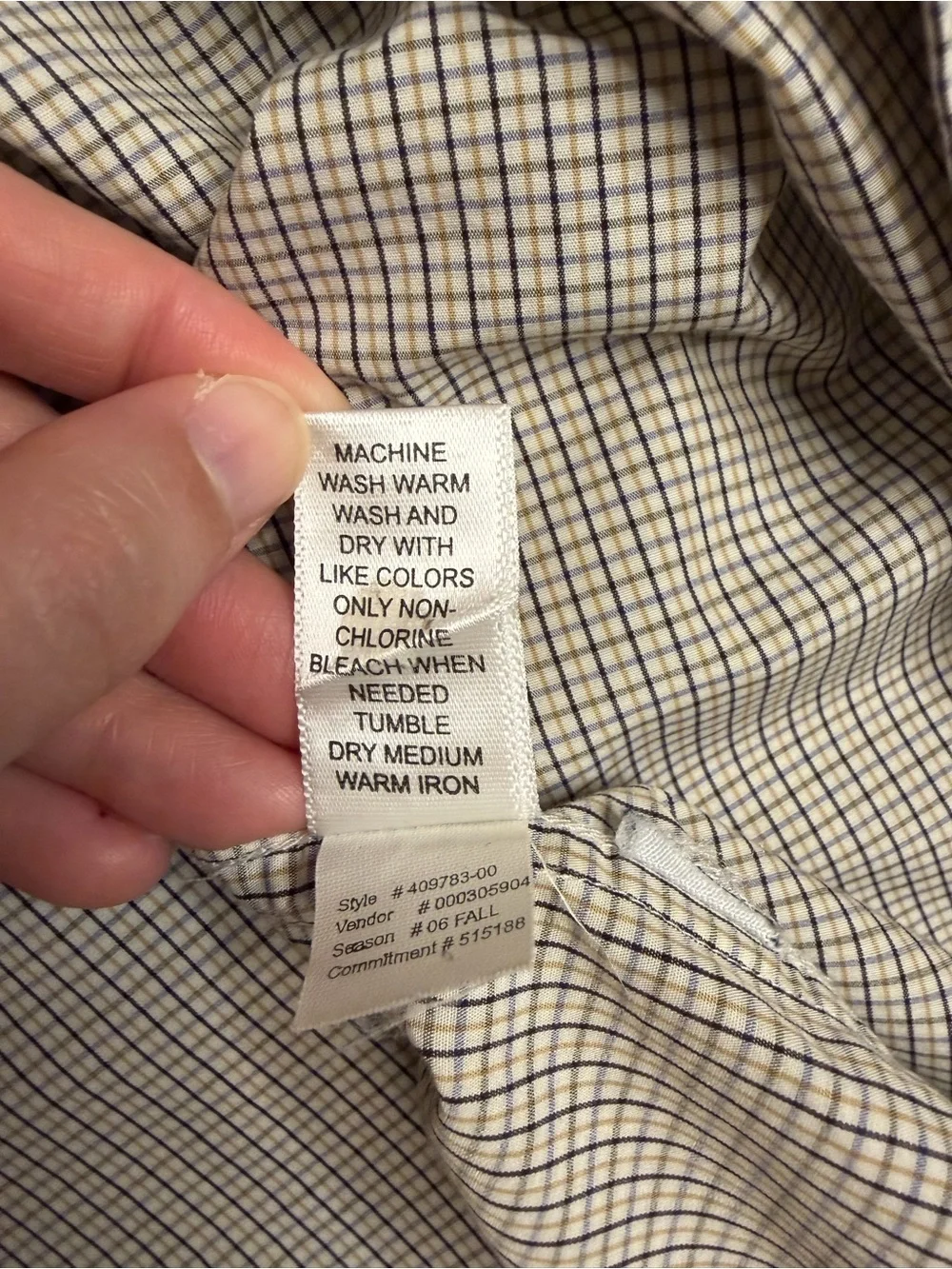Banana Republic Men's Check Dress Shirt in Beige and Navy